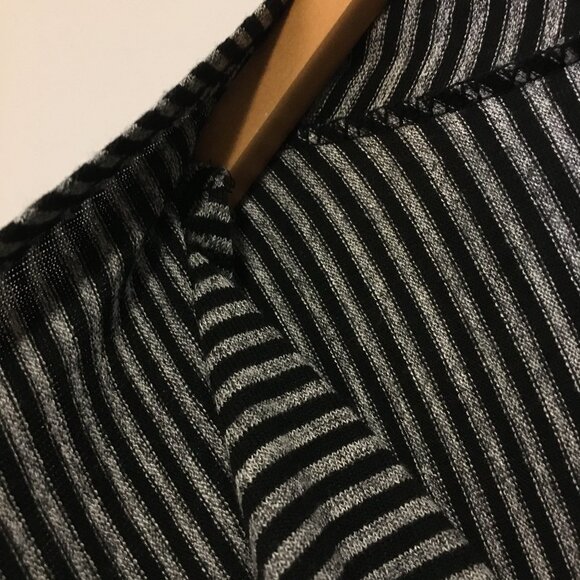 Jones New York Modern Grey and Black Pinstripe Wrapover Sweater - Picture 8 of 16